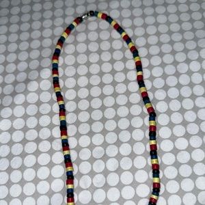 Three colored bead necklace